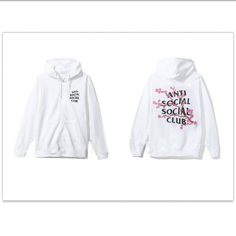 Loose letter crew neck printed hooded sweatshirt